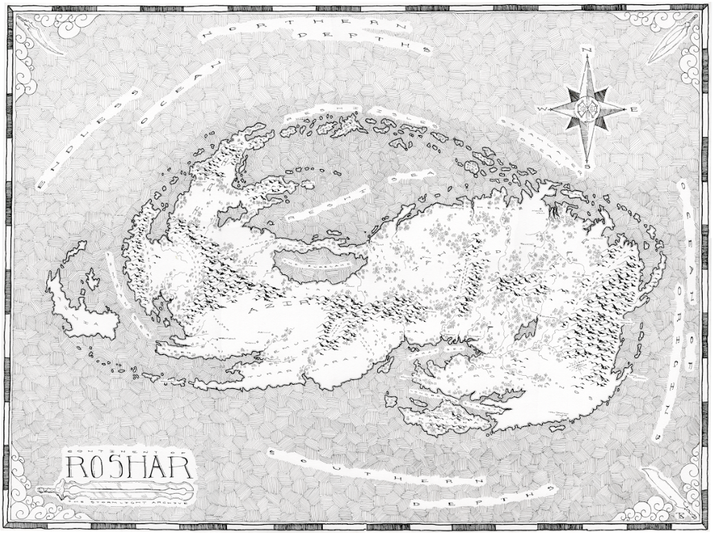 Topigraphical Roshar Map Roshar - Large Scale – Chromus Maps